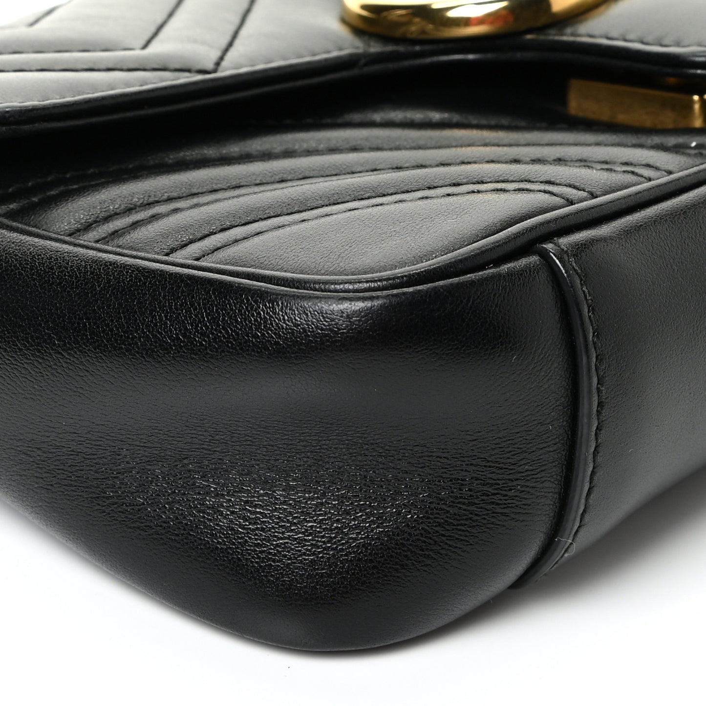 Calfskin Matelasse Mini GG Marmont Shoulder Bag Black