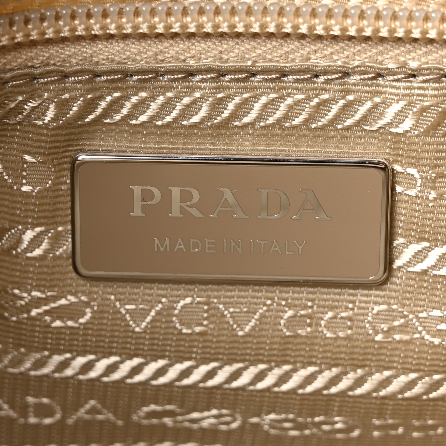 Prada Re-Nylon Vela Saffiano Double Zip Shoulder Bag Beige 6 of 10