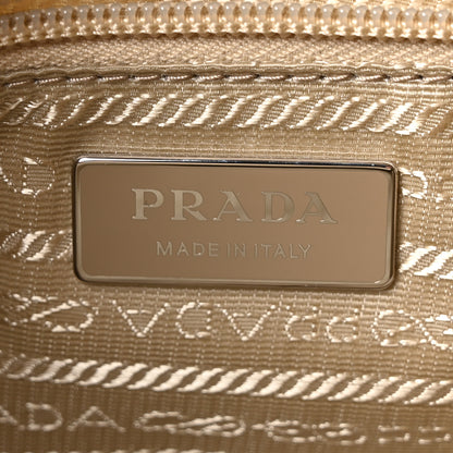 Prada Re-Nylon Vela Saffiano Double Zip Shoulder Bag Beige 6 of 10