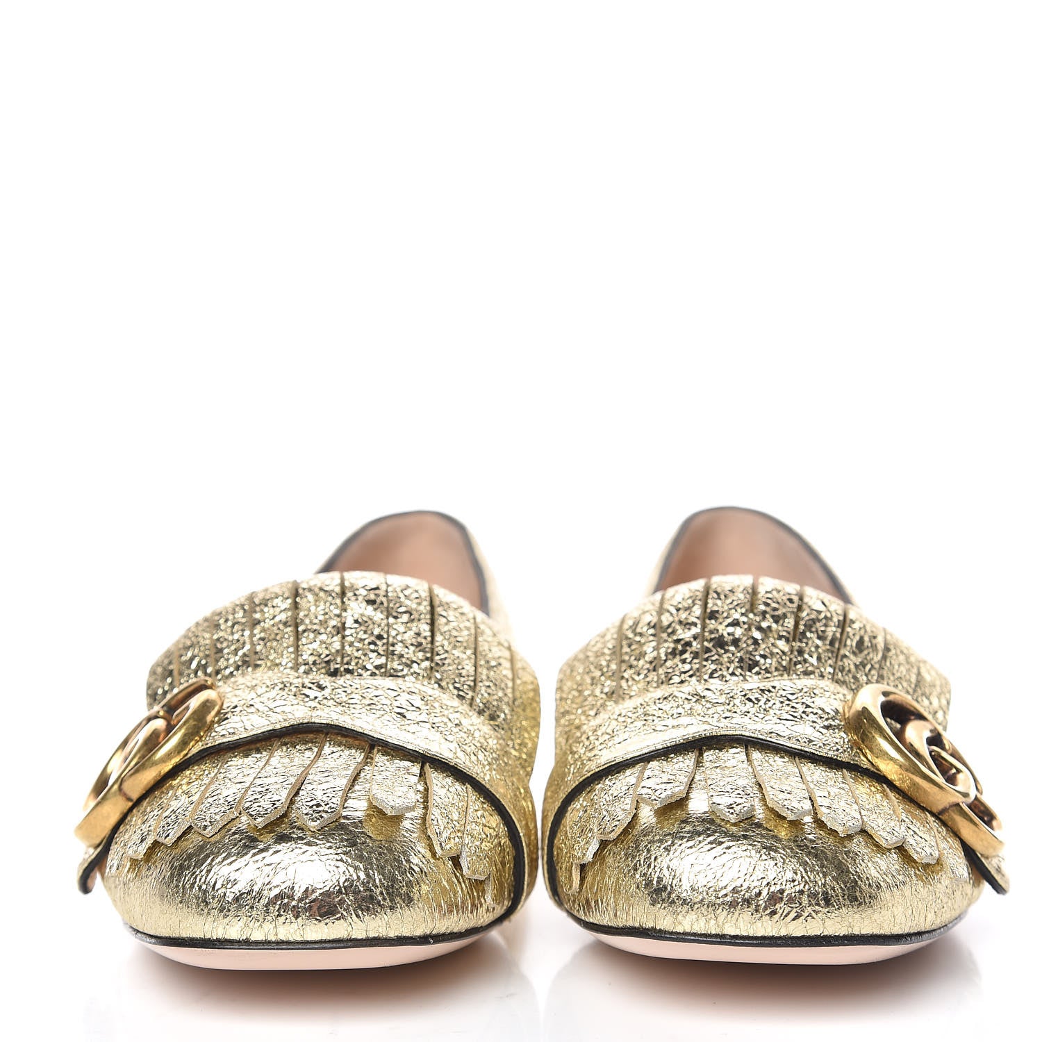 Gucci Galassia GG Marmont Fringe Flats 36 Platino 2 of 8