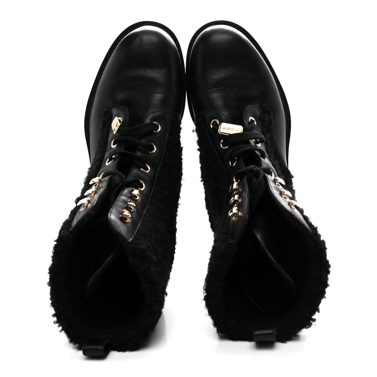 Shearling Calfskin Territory Ranger Combat Boots 41 Black