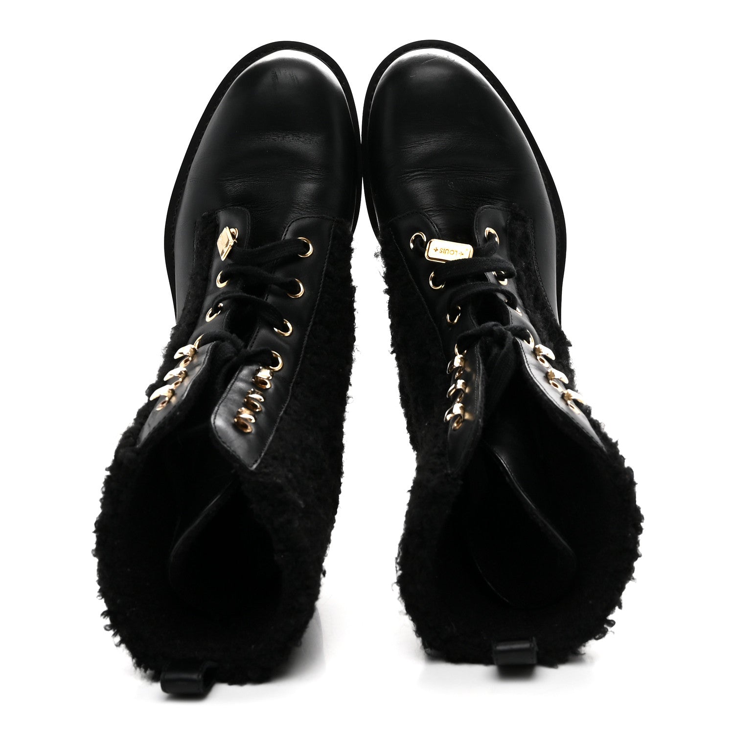 Louis Vuitton Shearling Calfskin Territory Ranger Combat Boots 41 Black 2 of 9