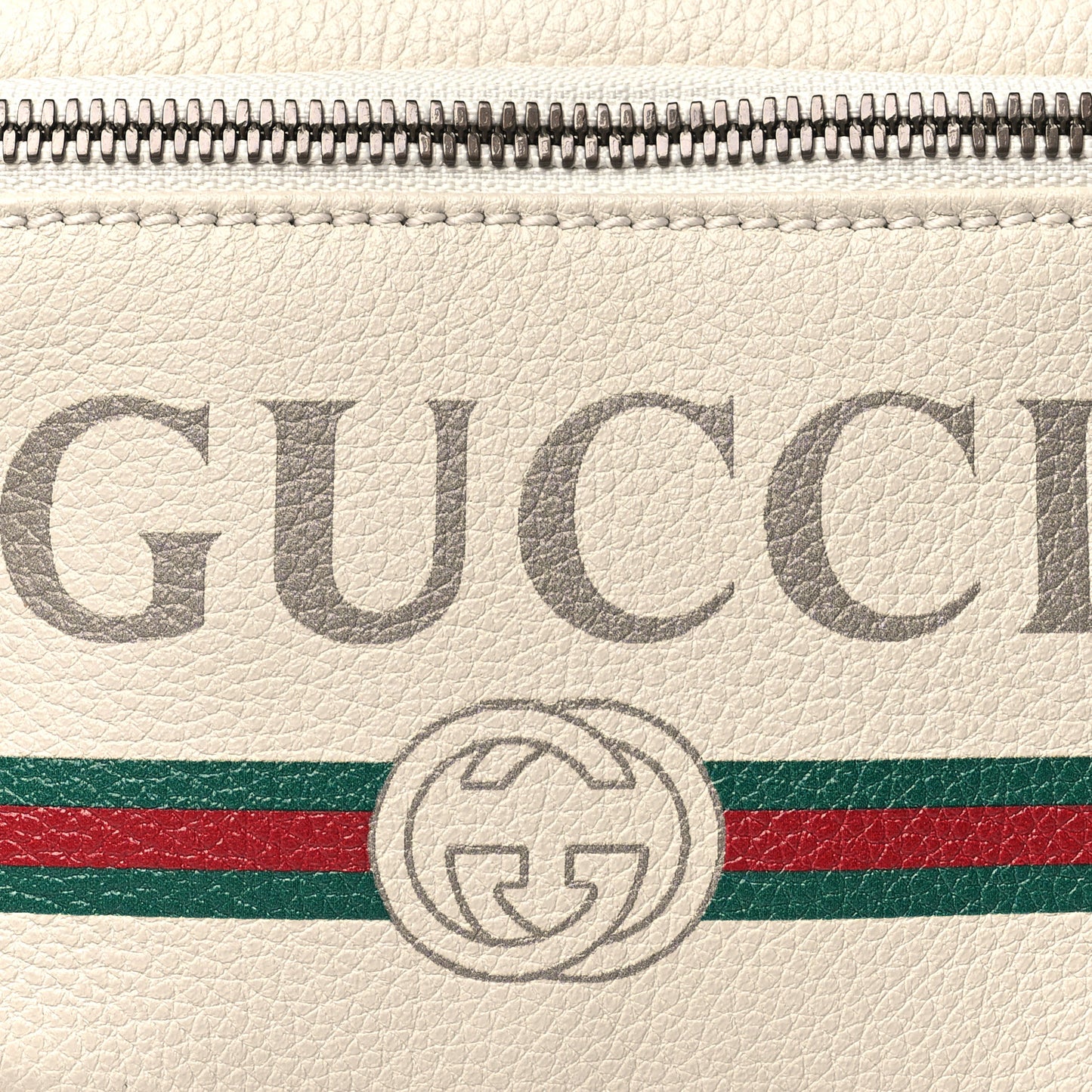 Grained Calfskin Small Logo Belt Bag White