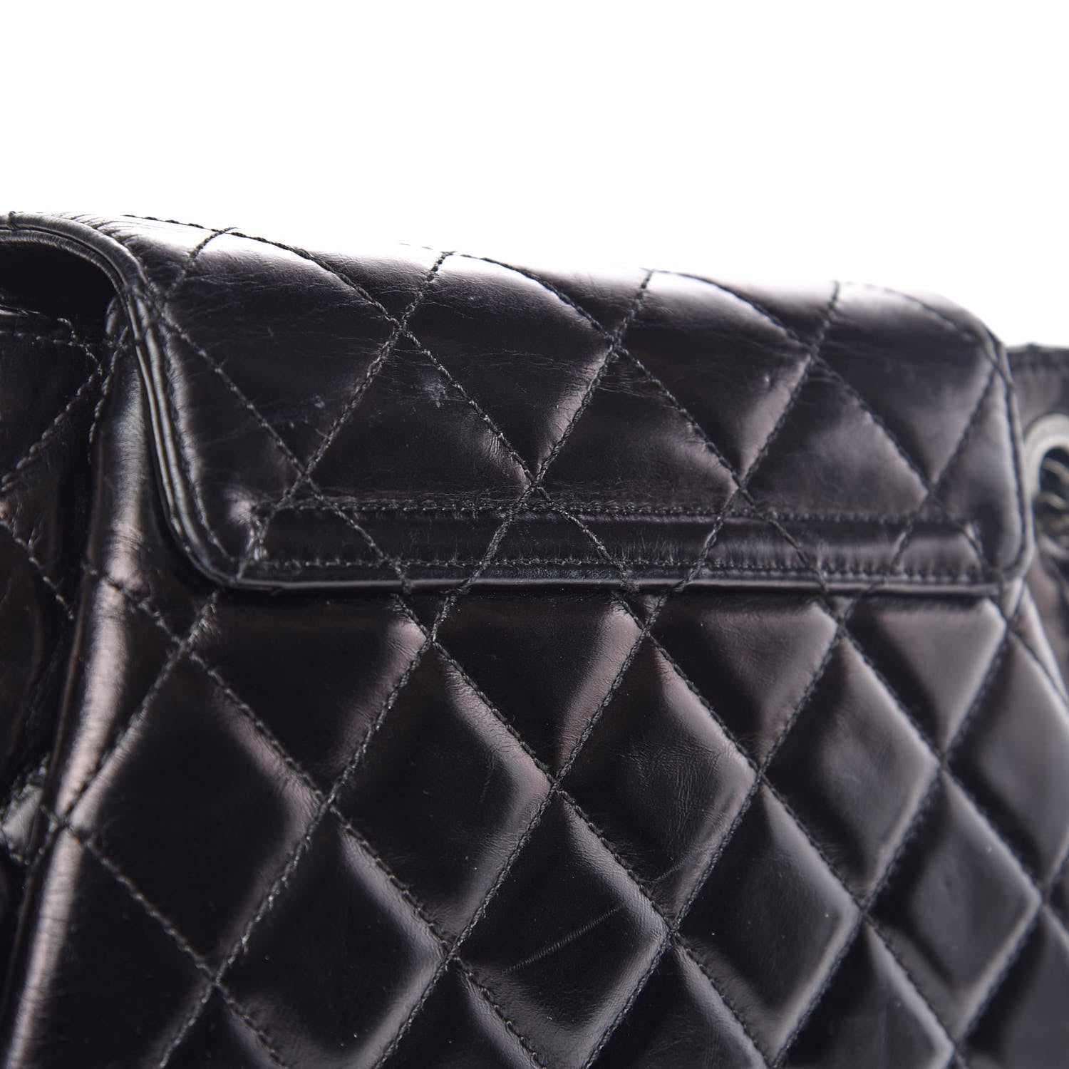 Chanel Glazed Calfskin Quilted Accordion Flap Black 13 of 15