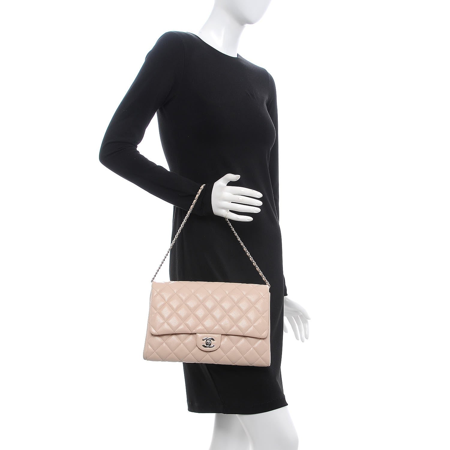 Chanel Caviar Quilted Clutch With Chain Flap Light Pink 3 of 17