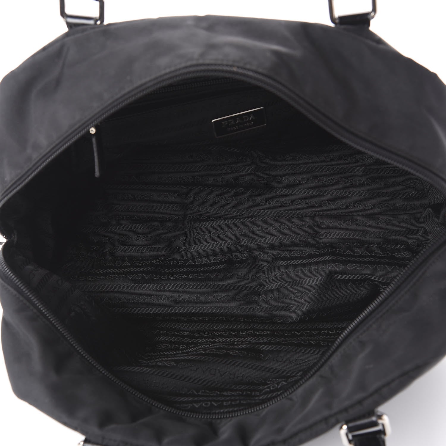 Prada Tessuto Nylon Logo Shoulder Bag Black 4 of 10