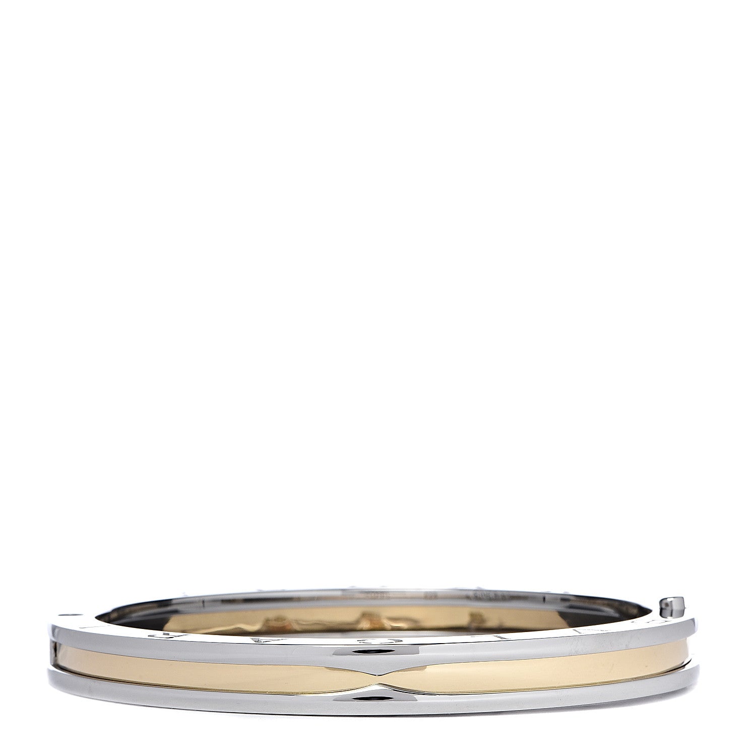 Bulgari 18K Yellow Gold Stainless Steel B.Zero1 Bangle Bracelet M 1 of 6