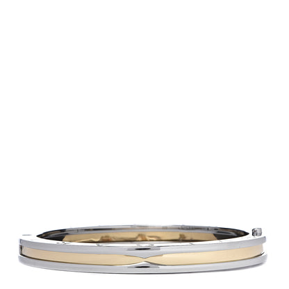 Bulgari 18K Yellow Gold Stainless Steel B.Zero1 Bangle Bracelet M 1 of 6