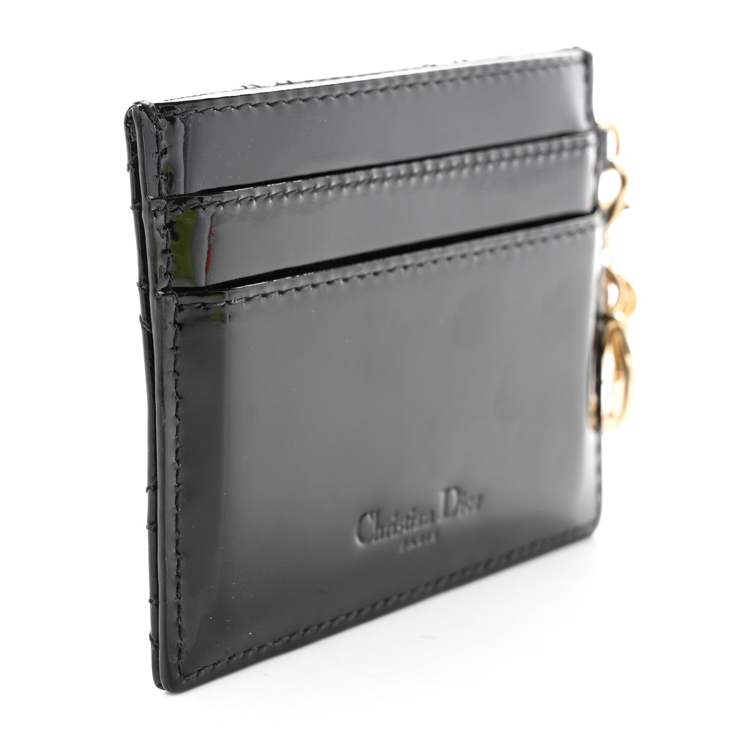 Christian Dior Patent Cannage Lady Dior Card Holder Black 3 of 10