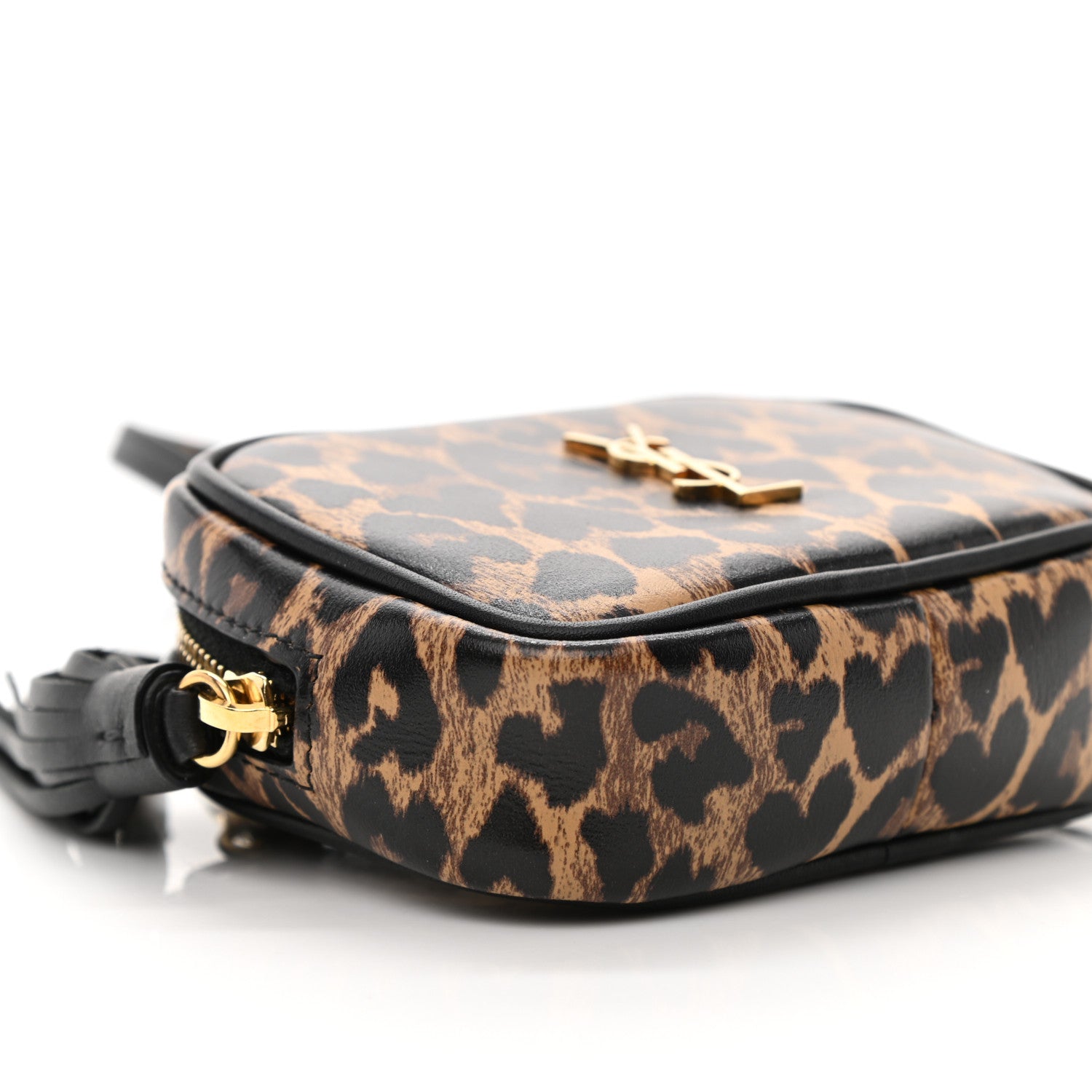 Saint Laurent Calfskin Heart Leopard Print Monogram Baby Lou Camera Bag Toffee 9 of 10