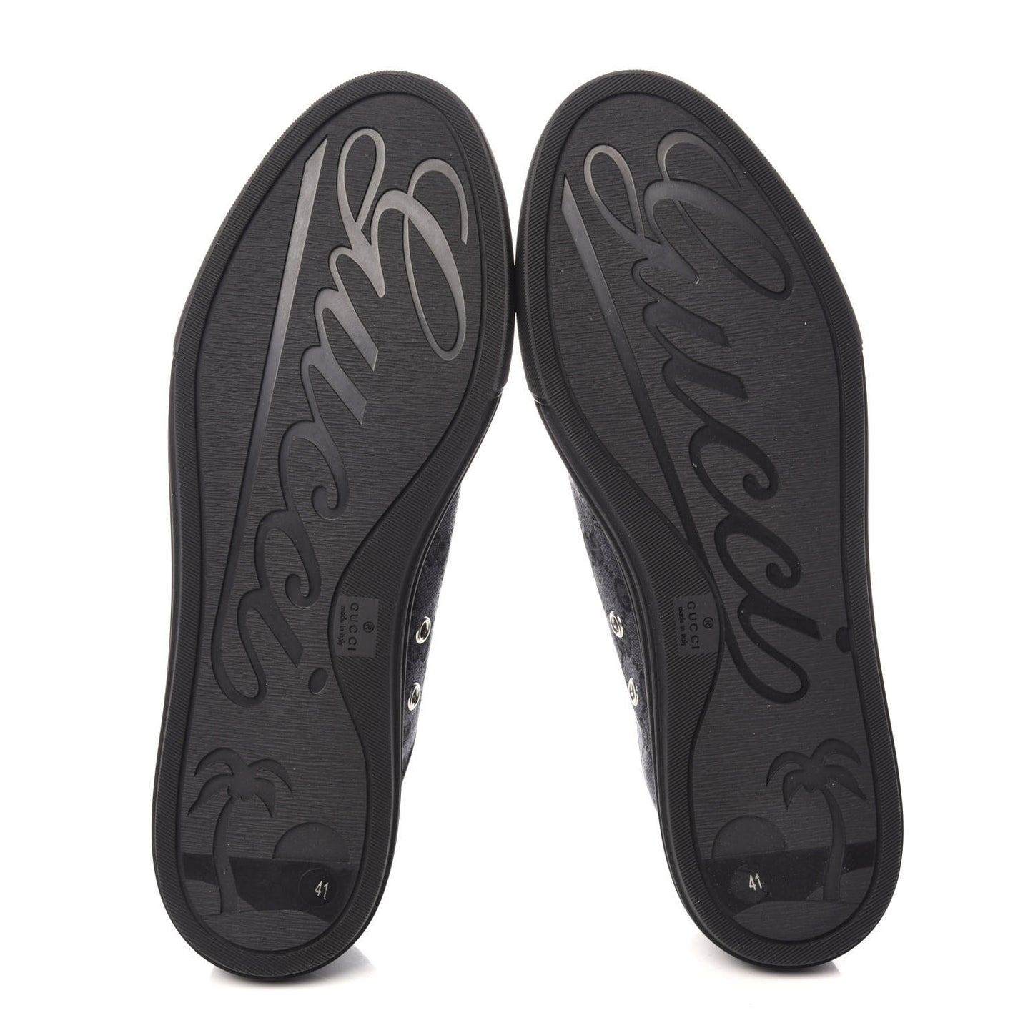GG Monogram Calfskin Womens Low Top Sneakers 41 Piombo Black