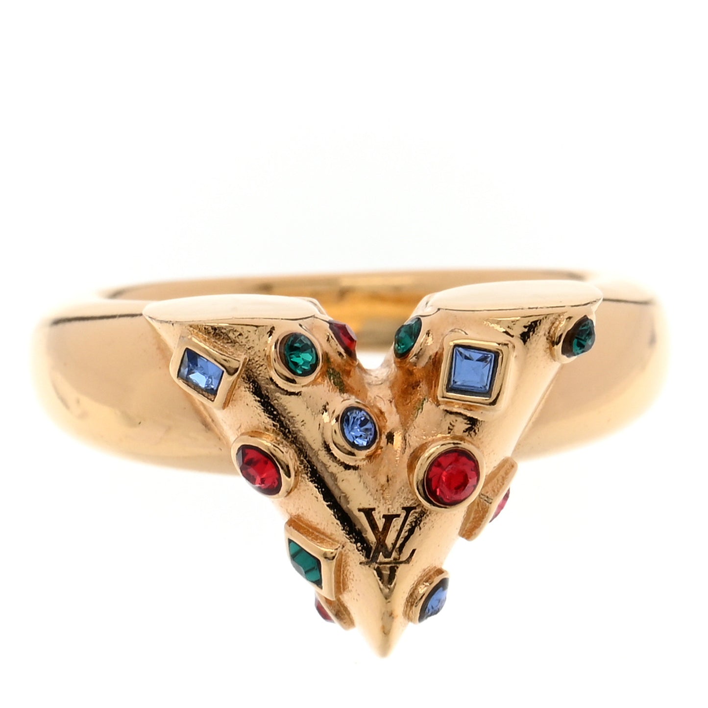 Crystal Planet Essential V Ring 53 6.25 Multicolor Gold