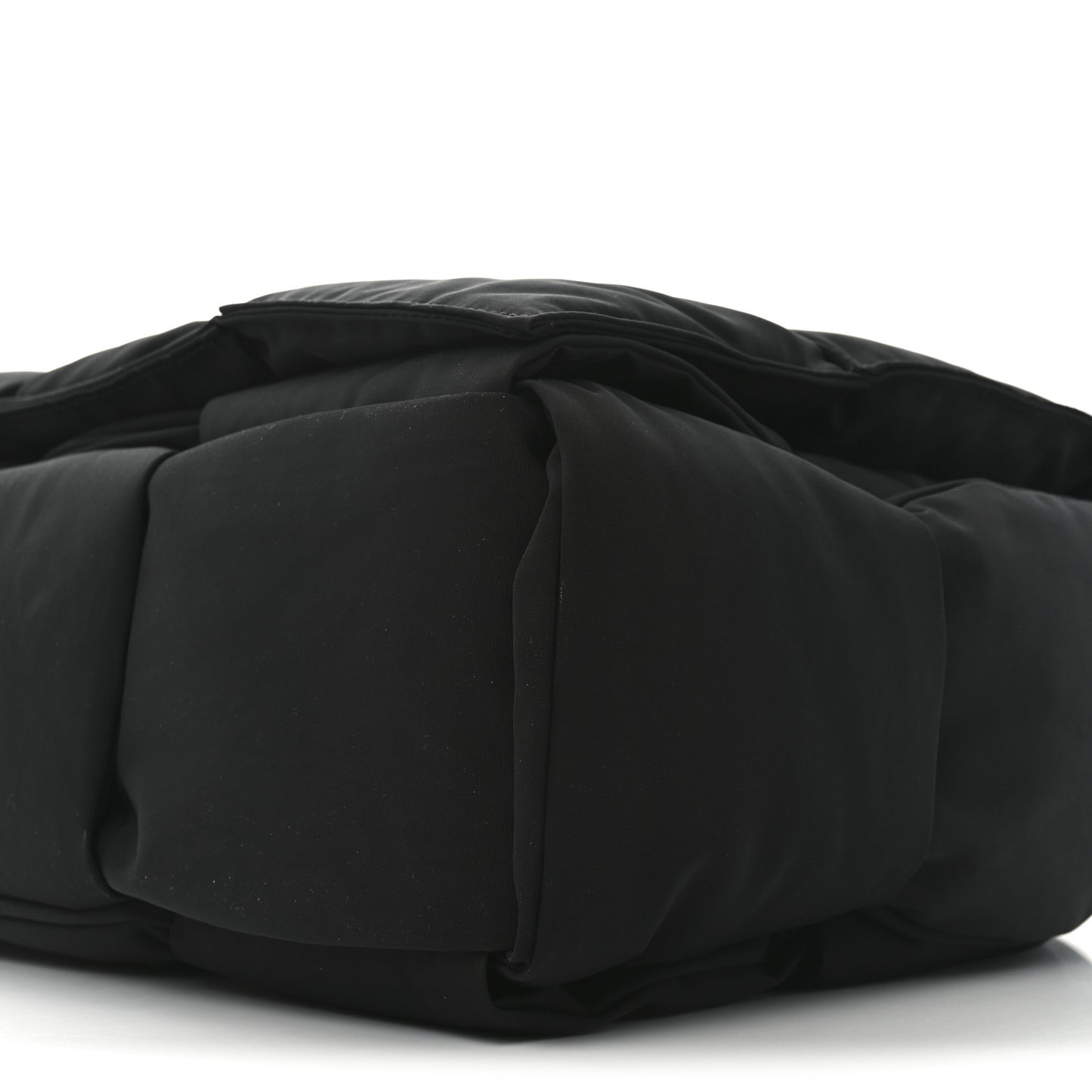 Nylon Intrecciato Padded Tech Maxi Cassette Bag Black