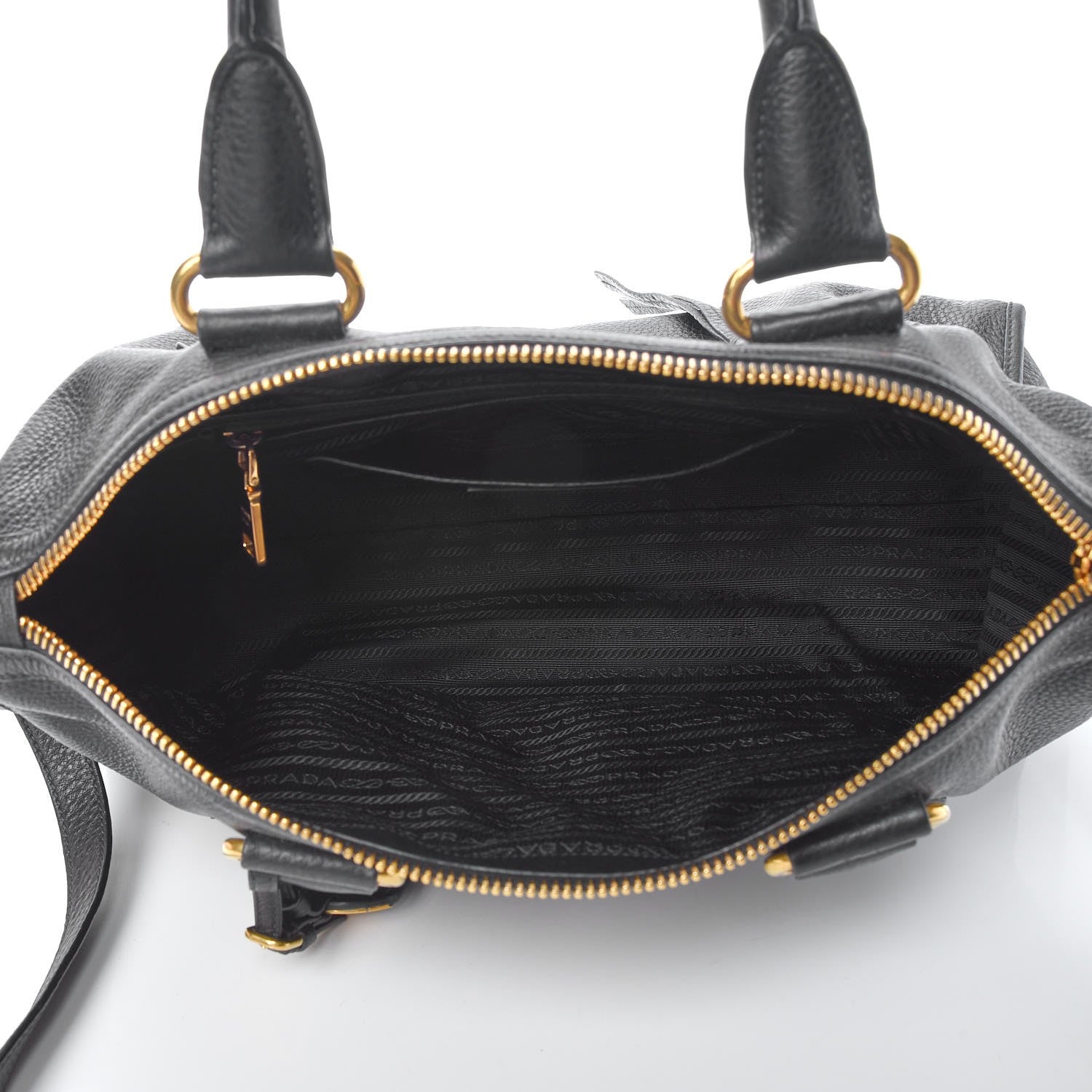Prada Vitello Daino Shopping Satchel Black 6 of 13