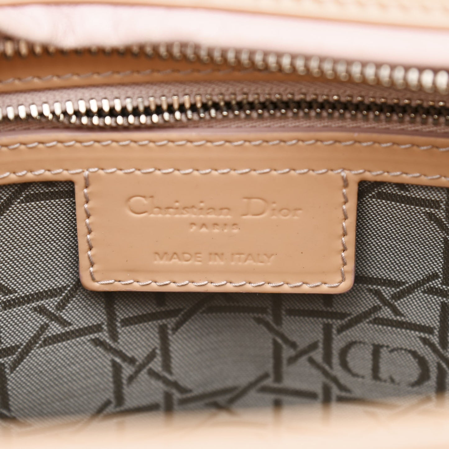 Patent Cannage Large Lady Dior Dark Beige
