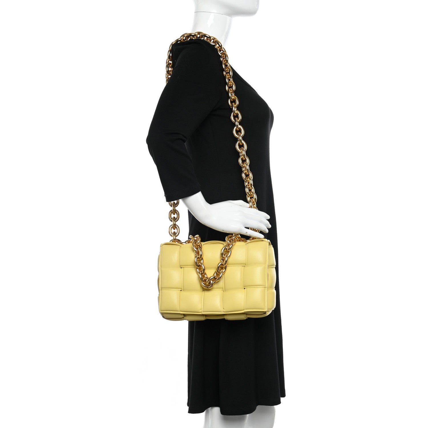 Bottega Veneta Lambskin Maxi Intreccio Padded Chain Cassette Crossbody Bag Corn 3 of 9