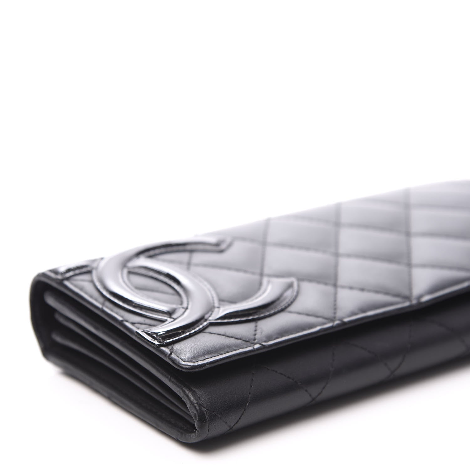 Chanel Calfskin Quilted Cambon Gusset Flap Wallet Black 9 of 11
