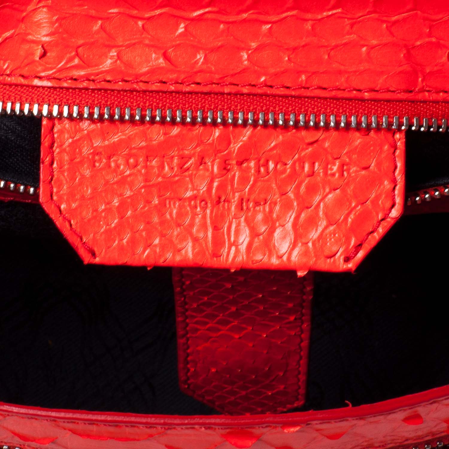 Proenza Schouler Python PS1 Medium Satchel Neon Red 6 of 9