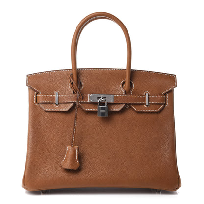 Hermes Natural Barenia Faubourg Birkin 30 Fauve 1 of 11