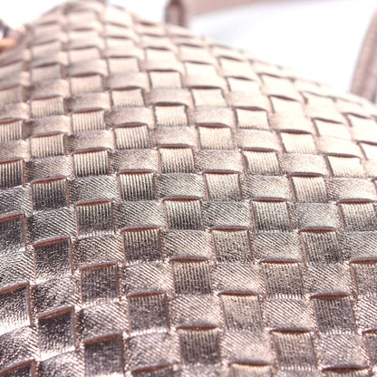 Bottega Veneta Metallic Grosgrain Intrecciato Pillow Crossbody Messenger Rose Gold 11 of 11