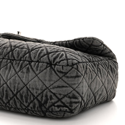 Chanel Denim Quilted Denimpression Flap Grey Black 10 of 11