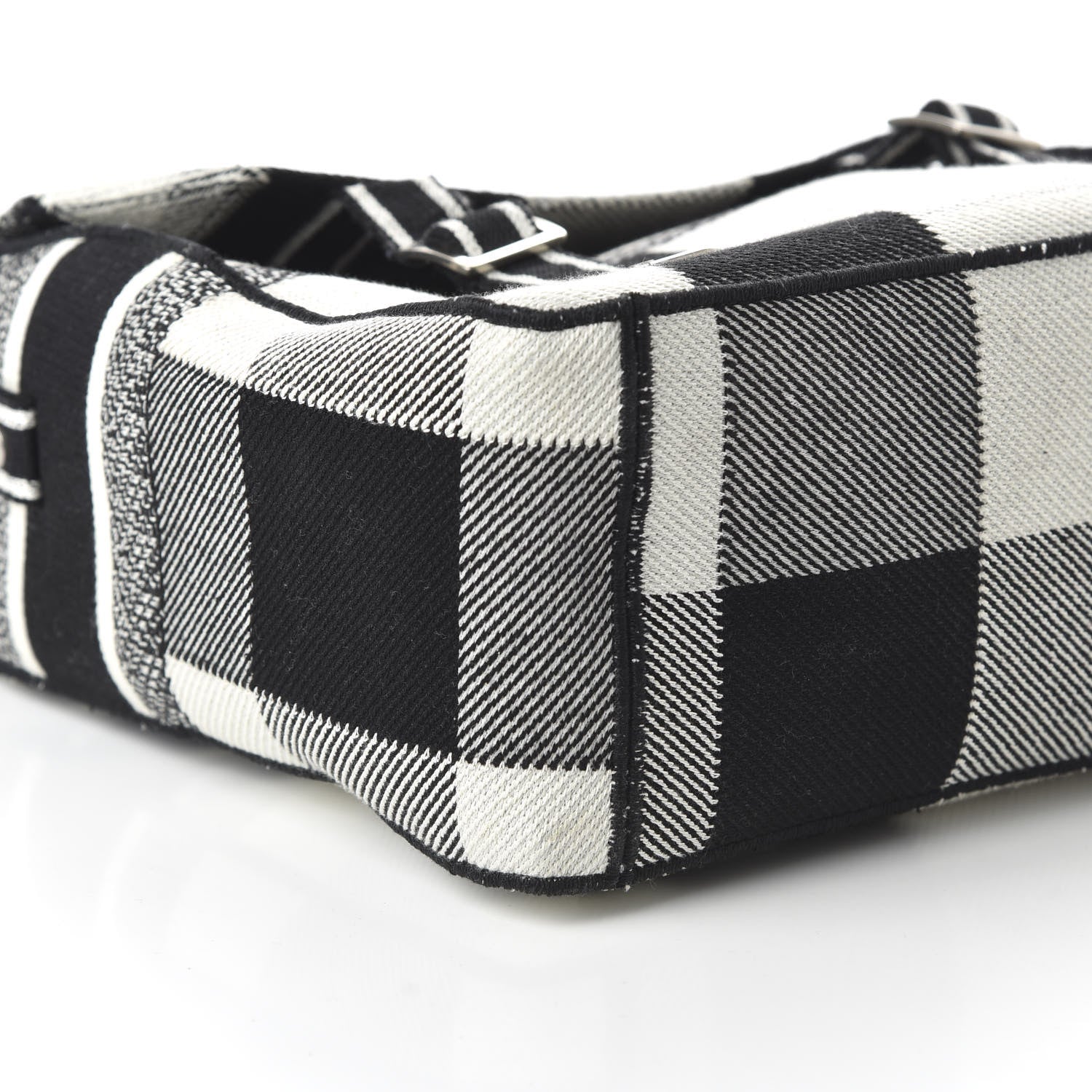 Christian Dior Canvas Tartan Diorcamp Messenger Black White 6 of 8