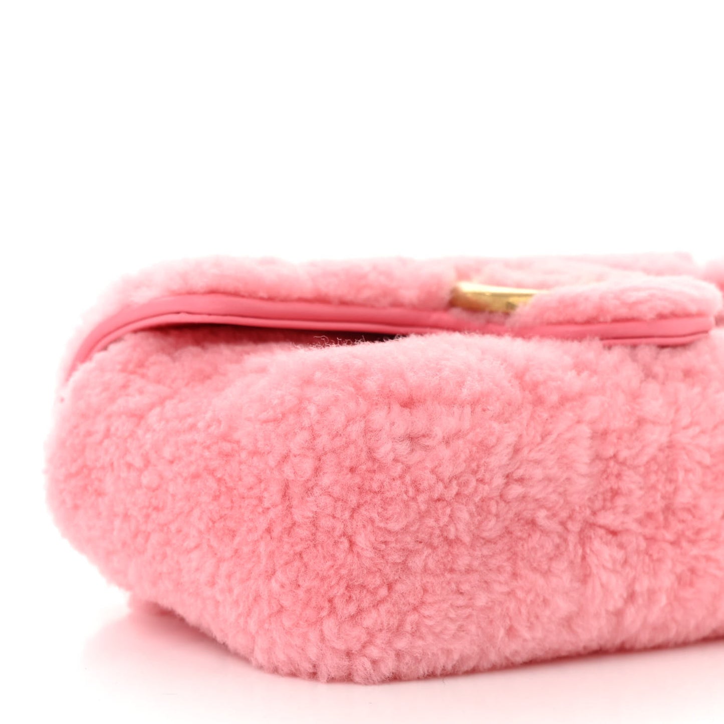 Shearling Matelasse Super Mini GG Marmont Shoulder Bag Lotus Pink