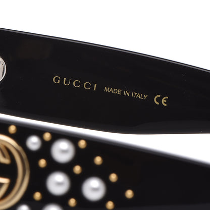 Gucci Acetate Pearl Rectangular Frame Sunglasses GG0234S Black 6 of 8