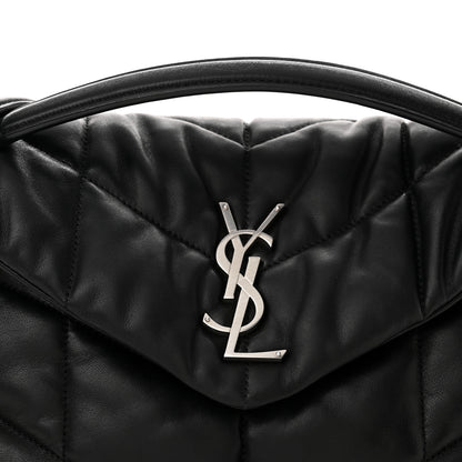 Saint Laurent Lambskin Quilted Small Loulou Puffer Monogram Chain Satchel Black 8 of 11