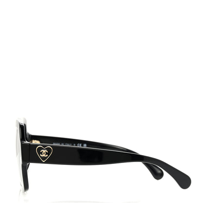 Chanel Acetate Square Heart Sunglasses 5479-A Black 3 of 9