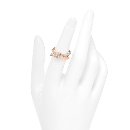 Tiffany 18K Rose Gold Diamond Double Row Knot Ring 50 5.5 2 of 5