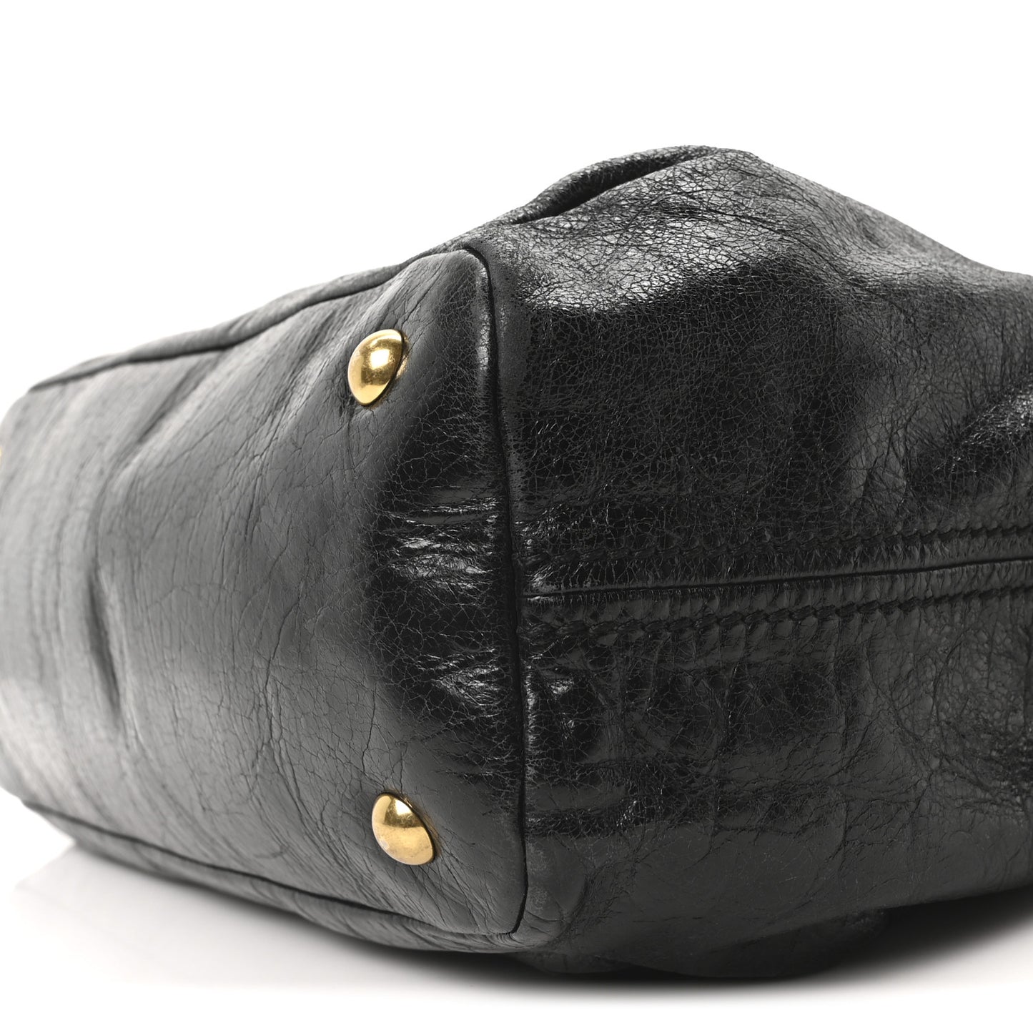 Vitello Shine Zip Tote Black