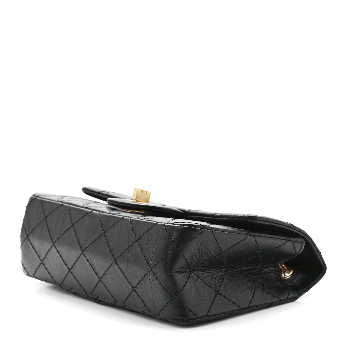 Aged Calfskin Quilted 2.55 Reissue Mini Flap Black