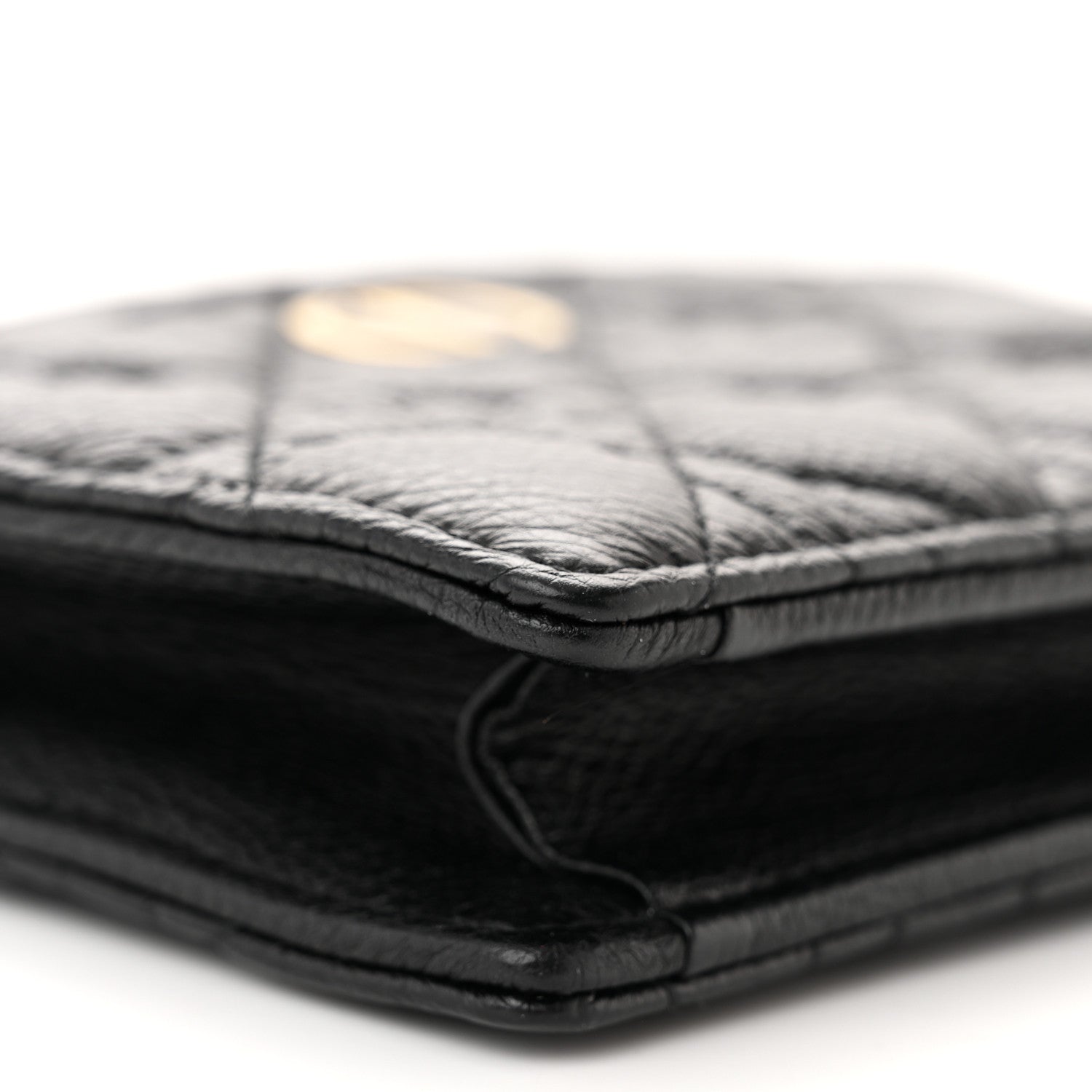 Christian Dior Calfskin Cannage Caro Zipped Pouch With Chain Black 9 of 11