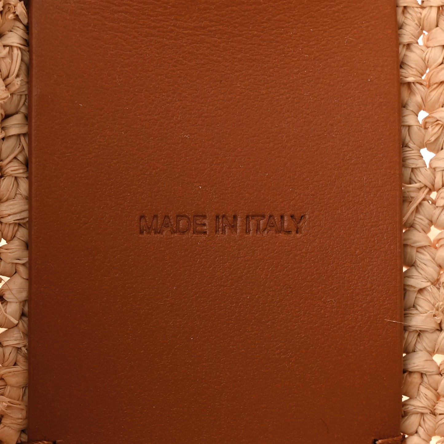 Raffia Calfskin Small By My Side Tote Natural Cuoio