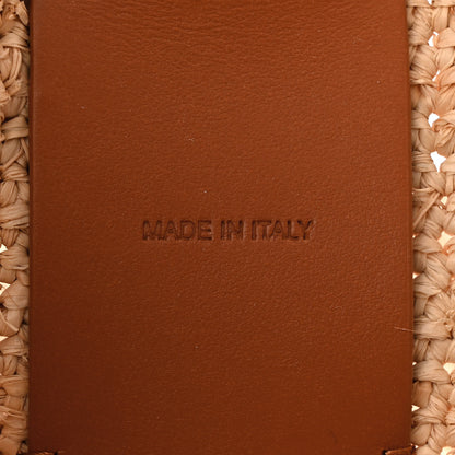 Christian Louboutin Raffia Calfskin Small By My Side Tote Natural Cuoio 8 of 12