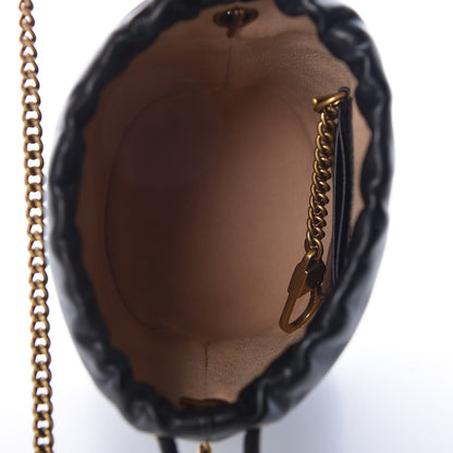 Gucci Calfskin Matelasse Mini GG Marmont 2.0 Bucket Bag Black 7 of 9