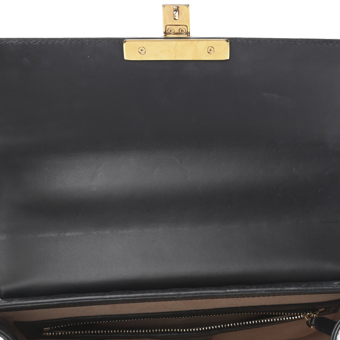 Guccissima Signature Small Padlock Top Handle Bag Black