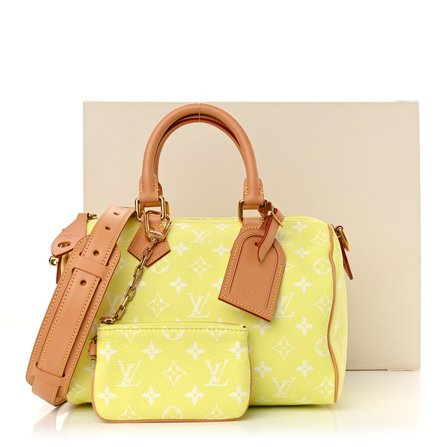 Calfskin Monogram Speedy P9 Bandouliere 25 Lemonade Yellow