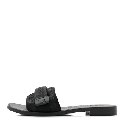 Christian Dior Shiny Technical Fabric Oblique Dio(r)evolution Slide Sandals 37 Black 1 of 9