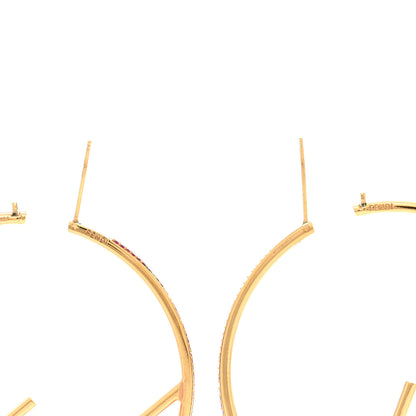 Fendi Metal Crystal Large F is Fendi Hoop Earrings Pink Gold 3 of 6
