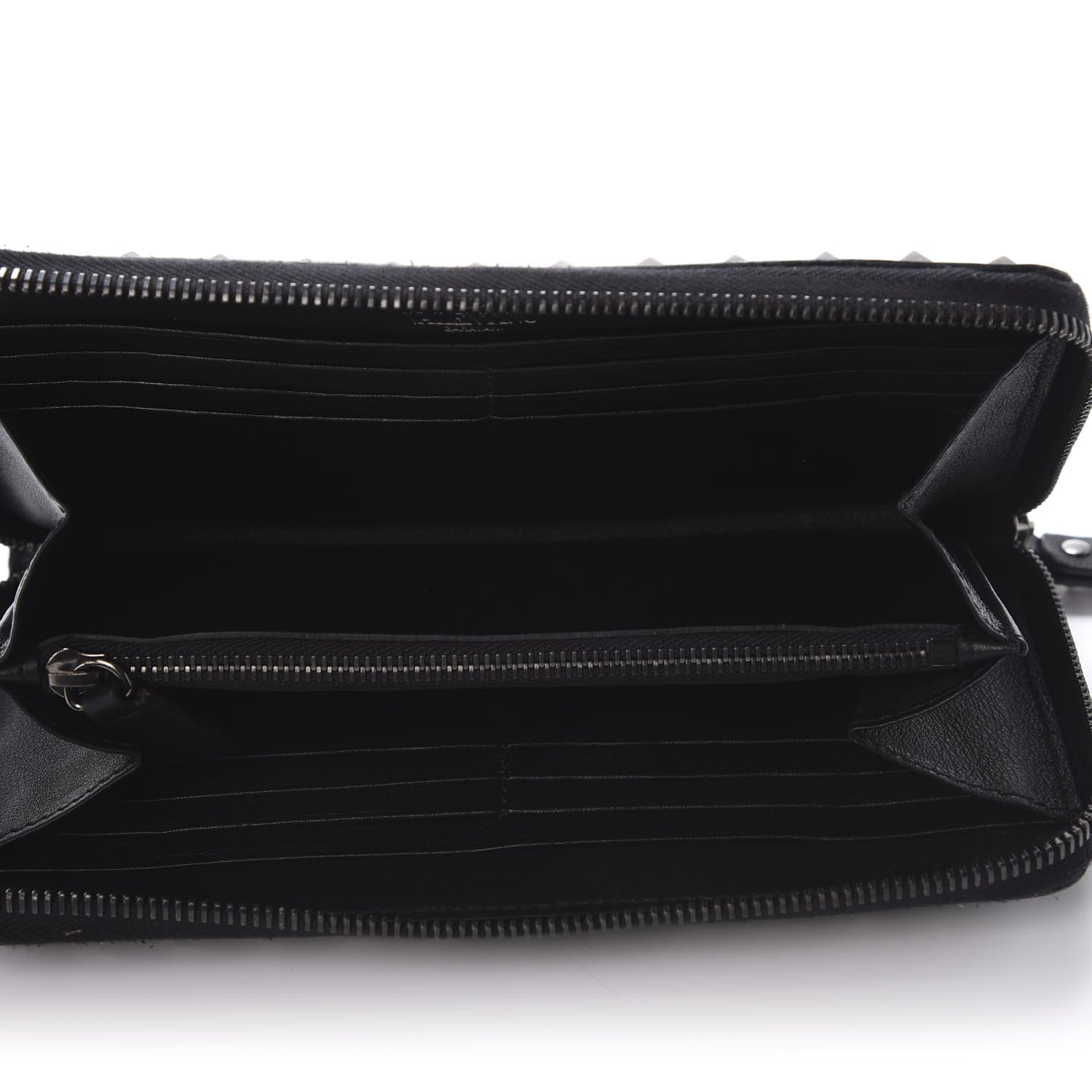 Valentino Garavani Calfskin Rockstud All Over Zip Around Wallet Black 5 of 12