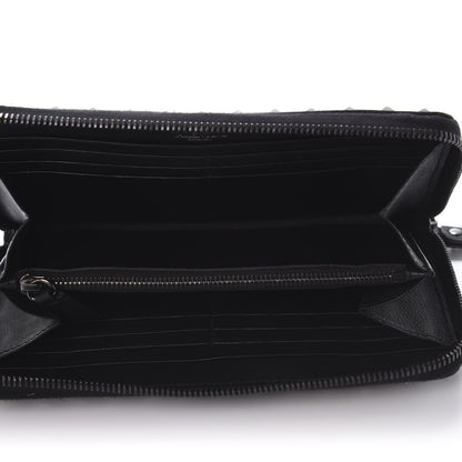 Valentino Garavani Calfskin Rockstud All Over Zip Around Wallet Black 5 of 12