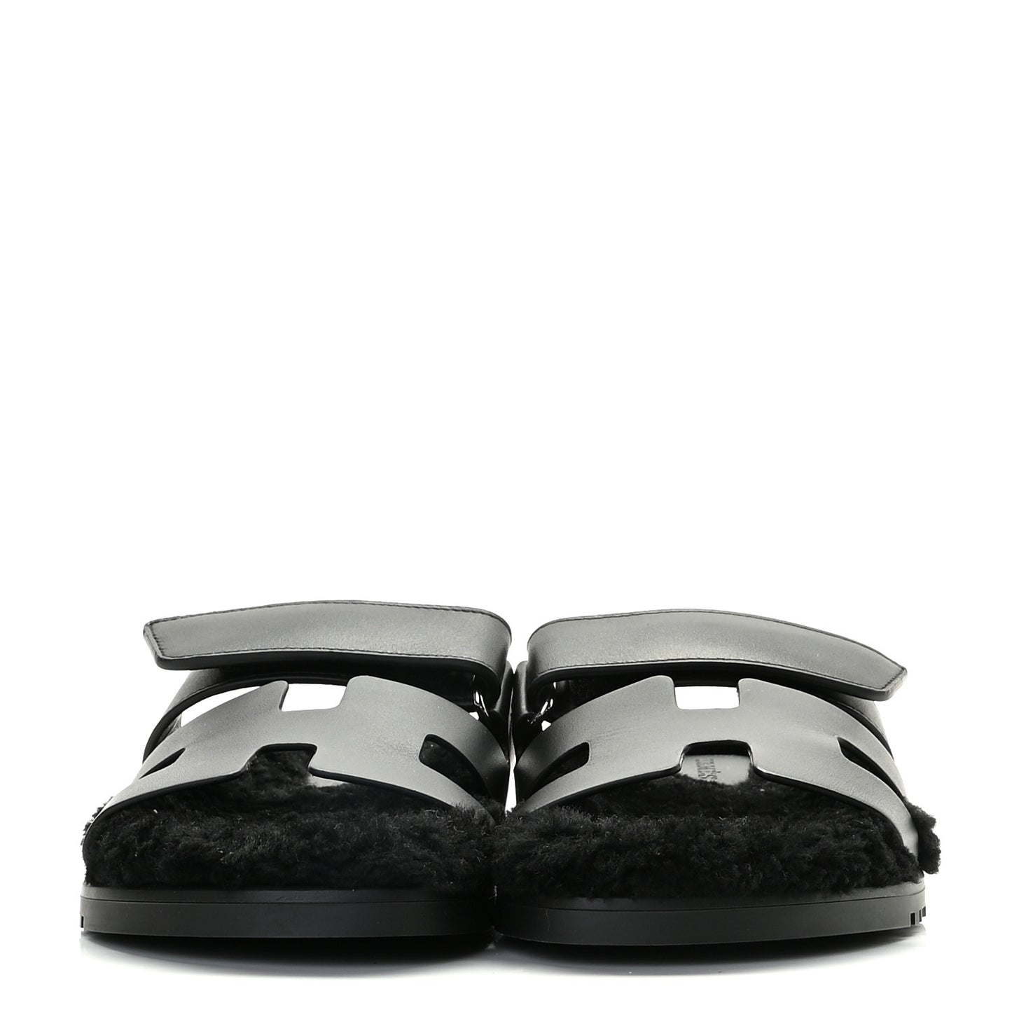 Calfskin Woolskin Womens Chypre Sandals 36 Black