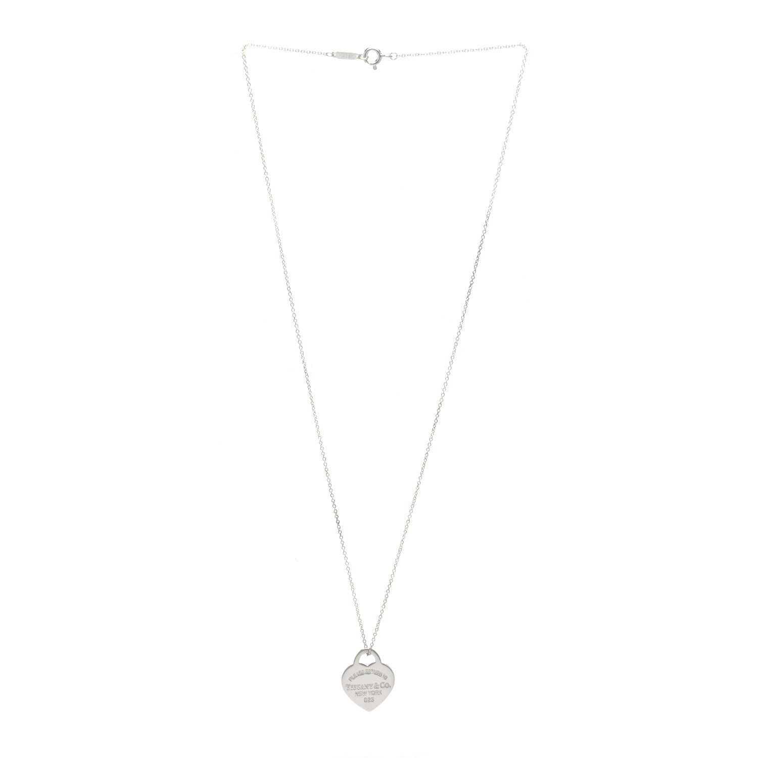 Tiffany Sterling Silver Small Return to Tiffany Heart Pendant Necklace 3 of 8