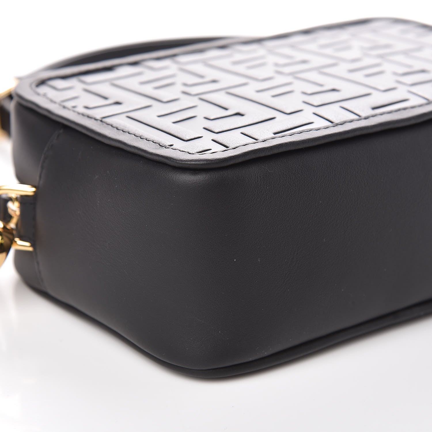 Fendi Vitello Century FF 1974 Embossed Mini Camera Case Black 8 of 10