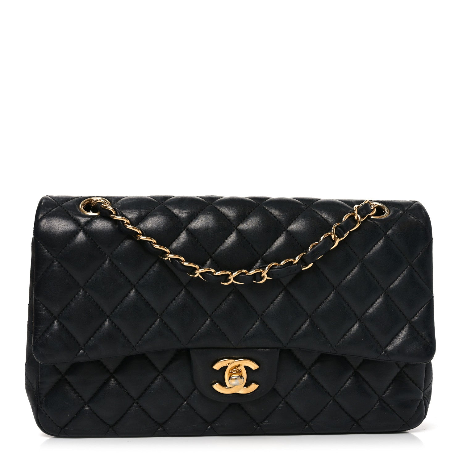 Chanel Lambskin Quilted Medium Double Flap Black 1 of 11