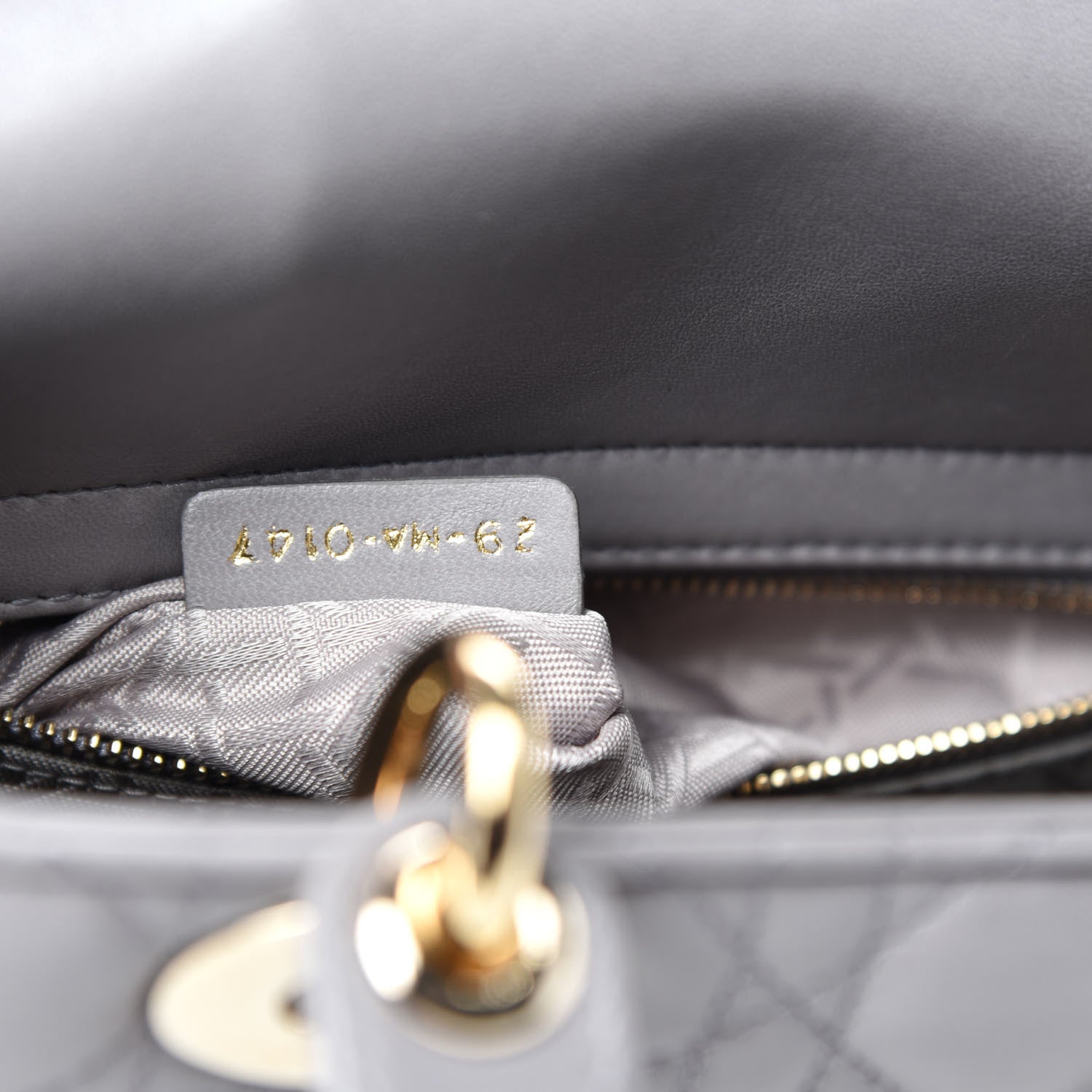 Christian Dior Lambskin Cannage Small Lucky Badges My Lady Dior Gris 9 of 10