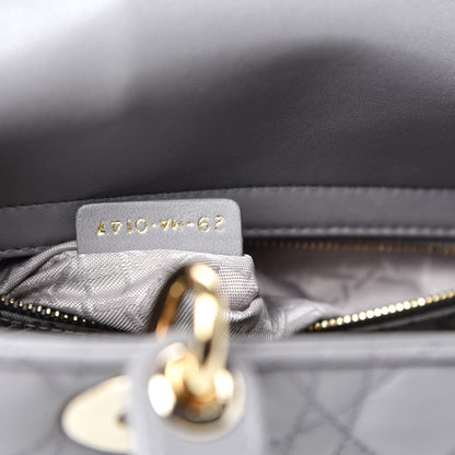 Christian Dior Lambskin Cannage Small Lucky Badges My Lady Dior Gris 9 of 10