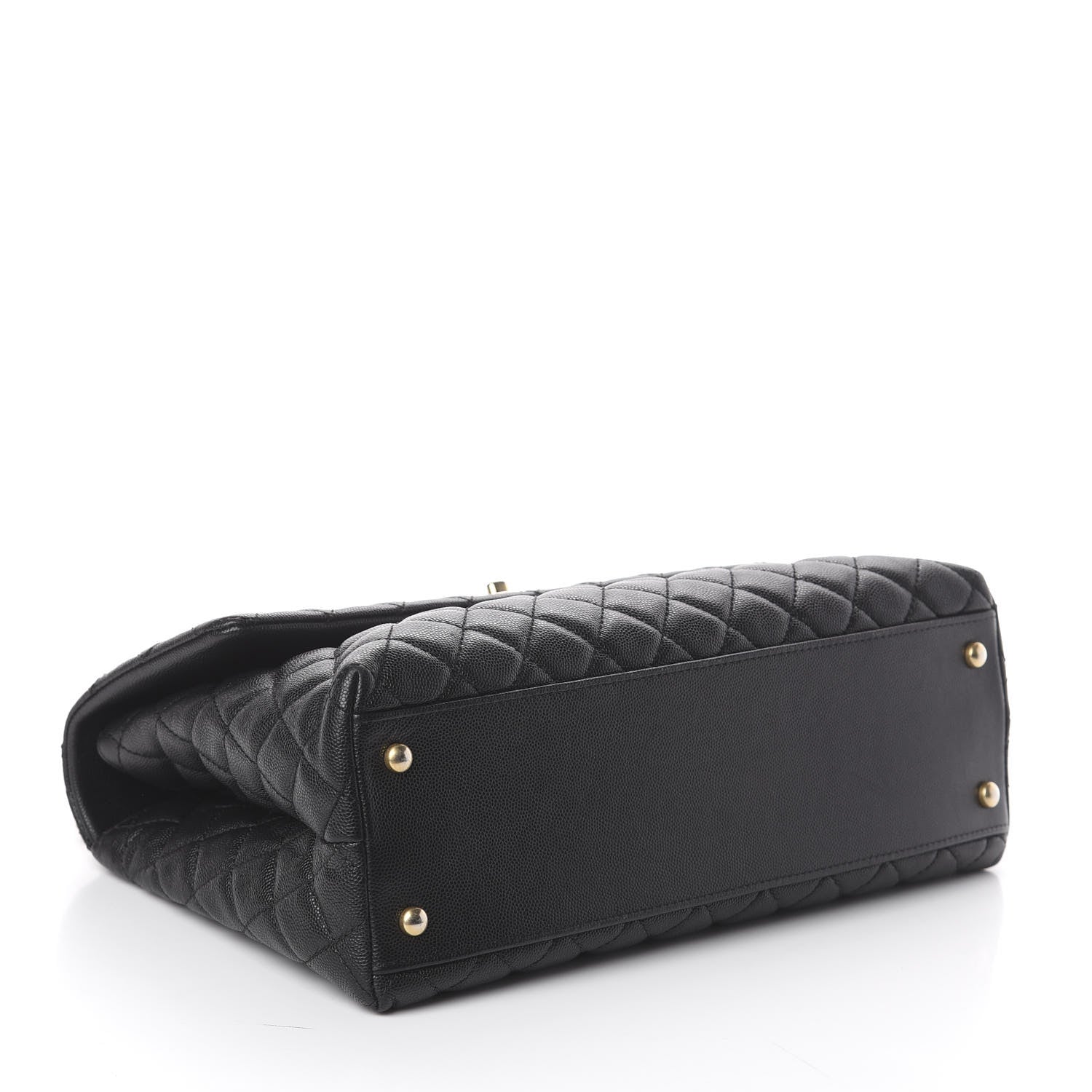 Chanel Caviar Lizard Quilted Medium Coco Handle Flap Black 3 of 8